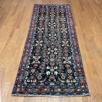 Persian Hand-knotted Hamadan Wool Runner (3'5 x 10')