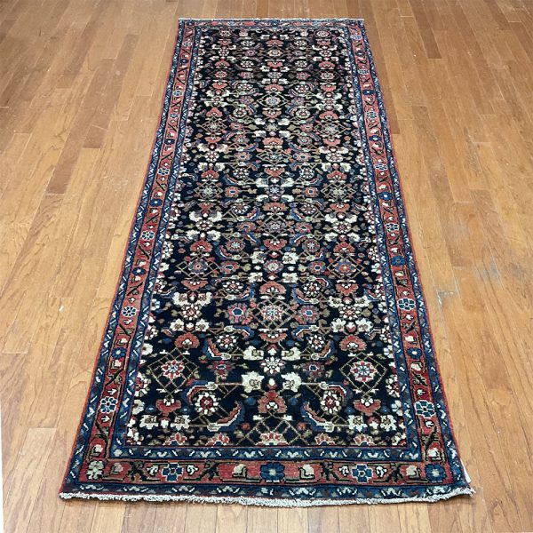 Persian Hand-knotted Hamadan Wool Runner (3'5 x 10')