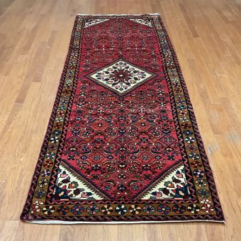 Persian Hand-knotted Hamadan Wool Runner (3'8 x 10')