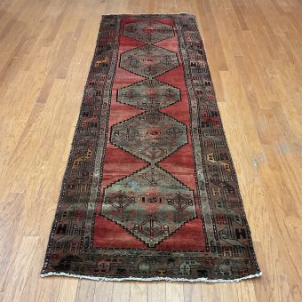 Persian Hand-knotted Hamadan Wool Runner (3'3 x 9'9)