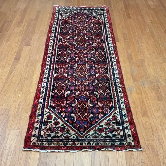 Persian Hand-knotted Hamadan Wool Runner (3'9 x 10'1)