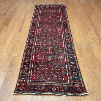 Persian Hand-knotted Hamadan Wool Runner (3'3 x 10'7)