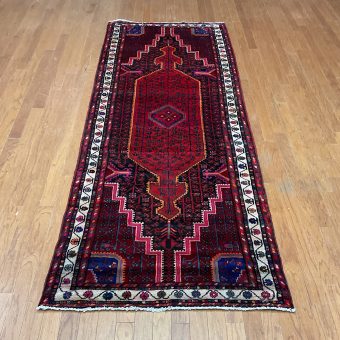 Persian Hand-knotted Hamadan Wool Runner (3'7 x 9'10)