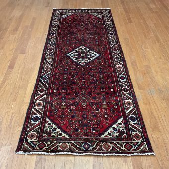 Persian Hand-knotted Hamadan Wool Runner (3'7 x 10')
