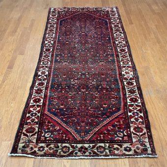 Persian Hand-knotted Hamadan Wool Runner (4' x 10'8)