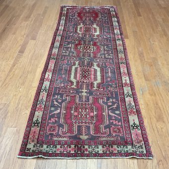 Persian Hand-knotted Hamadan Wool Runner (3'6 x 9'8)