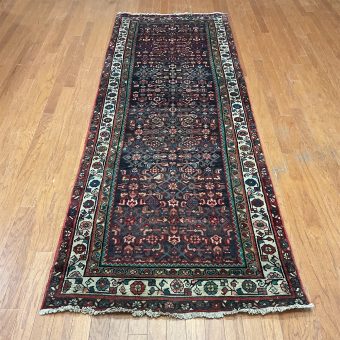 Persian Hand-knotted Hamadan Wool Runner (3'7 x 10'2)