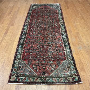 Persian Hand-knotted Hamadan Wool Runner (3'7 x 9'8)
