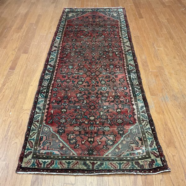 Persian Hand-knotted Hamadan Wool Runner (3'7 x 9'8)
