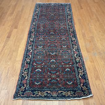 Persian Hand-knotted Hamadan Wool Runner (3'4 x 9'7)
