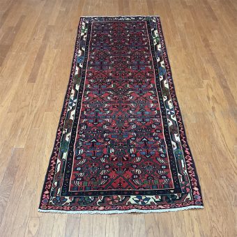 Persian Hand-knotted Hamadan Wool Runner (3'3 x 8'9)
