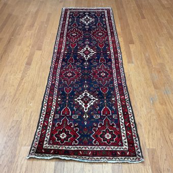 Persian Hand-knotted Hamadan Wool Runner (3' x 9'8)