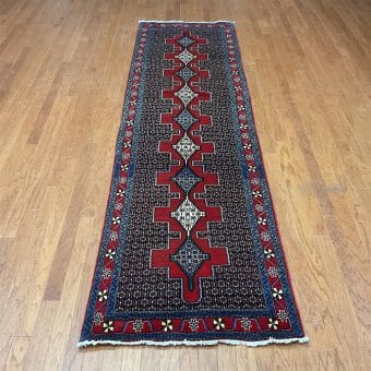 Persian Hand-Knotted Tribal Hamadan Wool Runner (3'1 x 10'10)