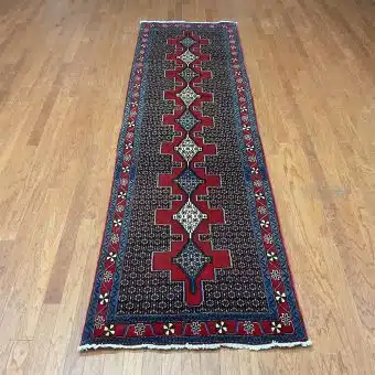 Persian Hand-Knotted Tribal Hamadan Wool Runner (3'1 x 10'10)