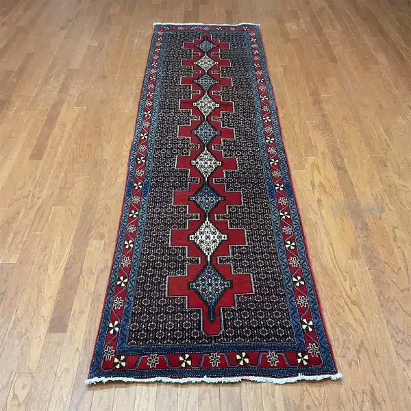 Persian Hand-Knotted Tribal Hamadan Wool Runner (3'1 x 10'10)
