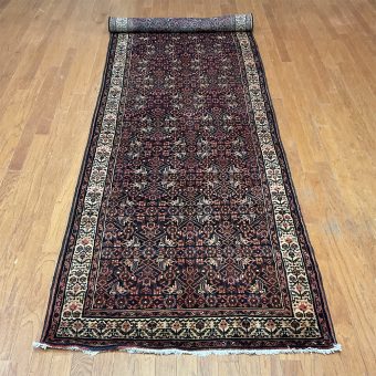 Persian Hand-Knotted Tribal Hamadan Wool Runner (3'9 x 12'10)
