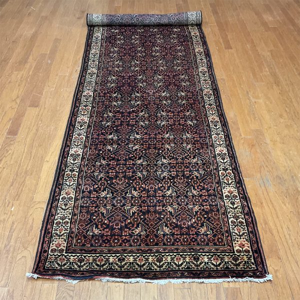 Persian Hand-Knotted Tribal Hamadan Wool Runner (3'9 x 12'10)
