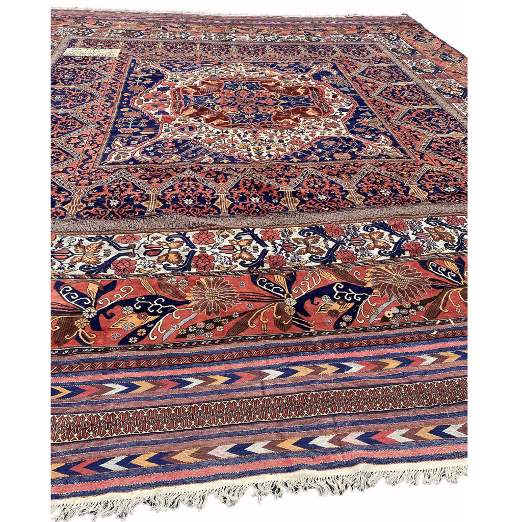 Afghan Hand-woven Soumak Wool Kilim (19' x 22'4) - Herat Oriental Rugs