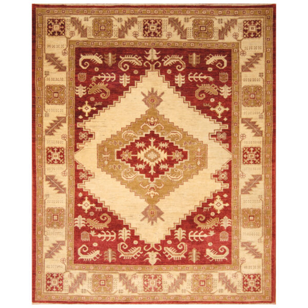 Afghan Hand-knotted Vegetable Dye Heriz Wool Rug (6'7 x 8'2)