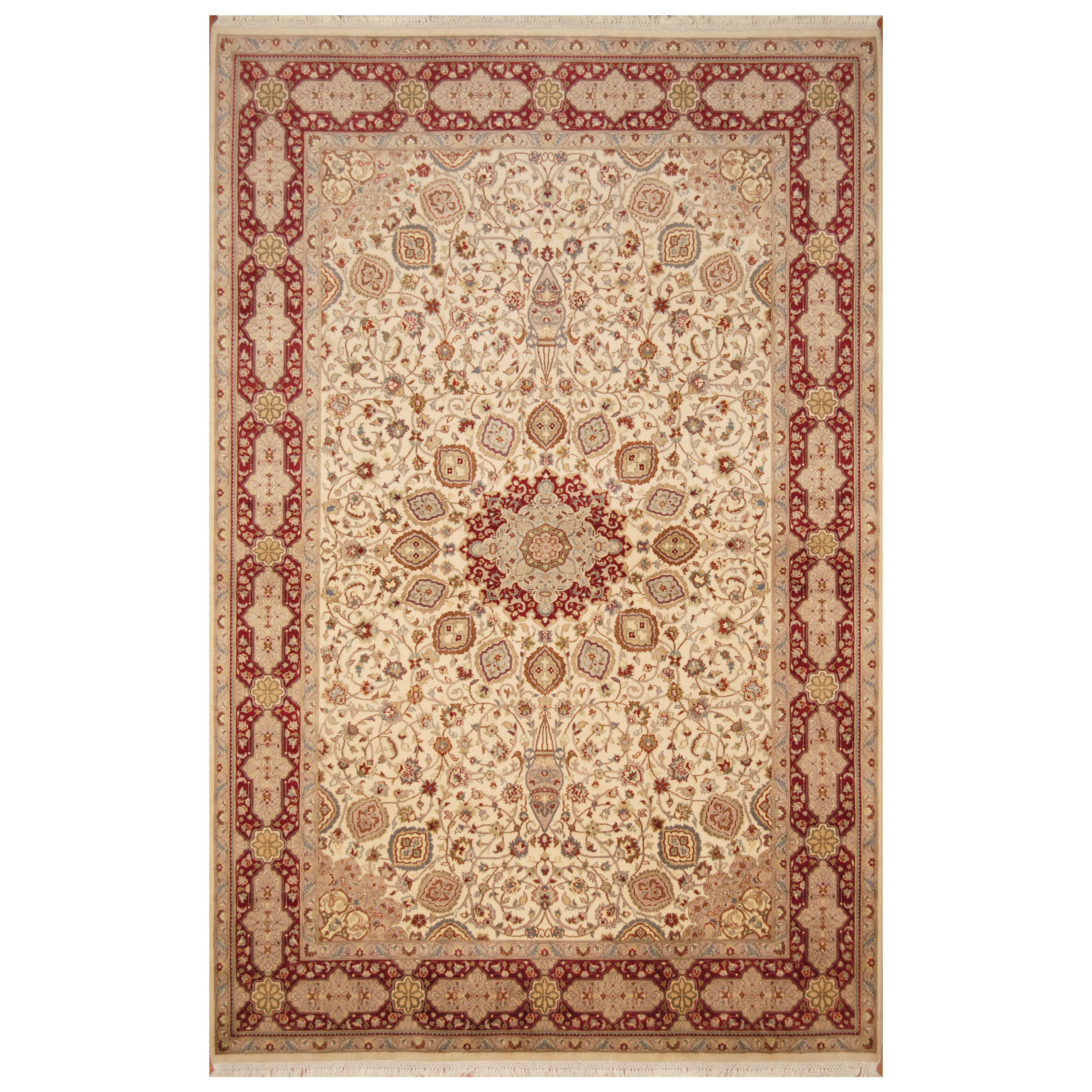 Pak Persian Handknotted Tabriz Wool & Silk Rug (6'2 x 9'6) Herat