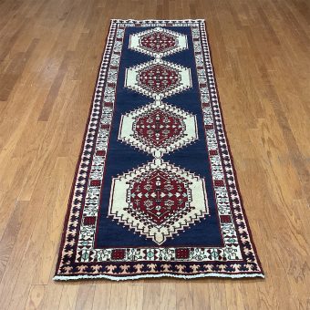 Persian Hand-knotted Ardabil Wool Runner (3'4 x 10'2)