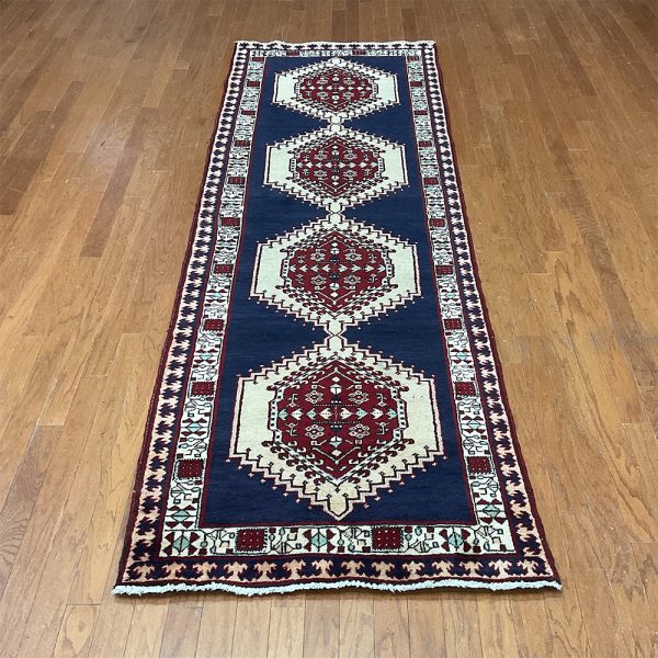 Persian Hand-knotted Ardabil Wool Runner (3'4 x 10'2)