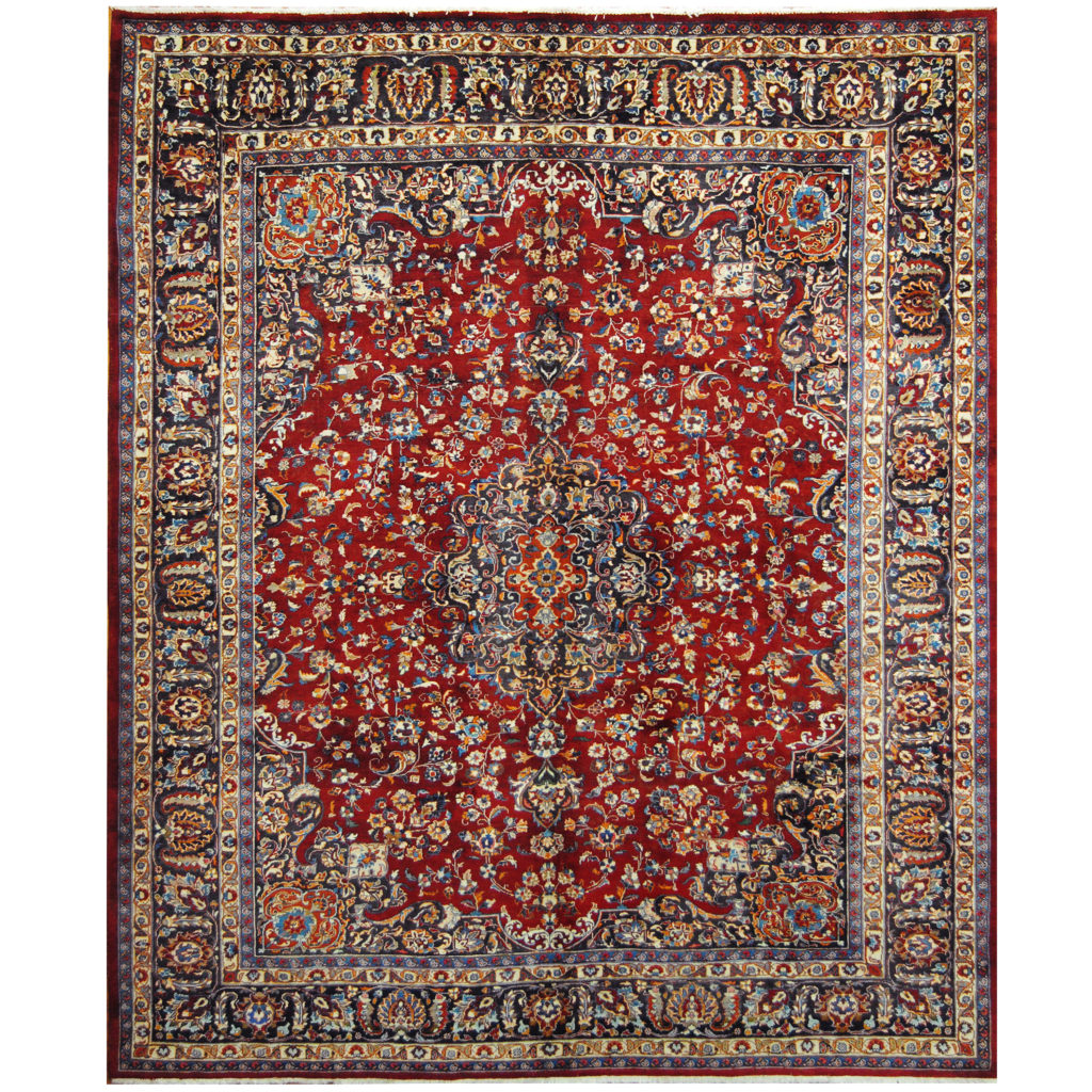 Persian Handknotted Mashad Wool Rug (10'1 x 12'4) Herat Oriental Rugs