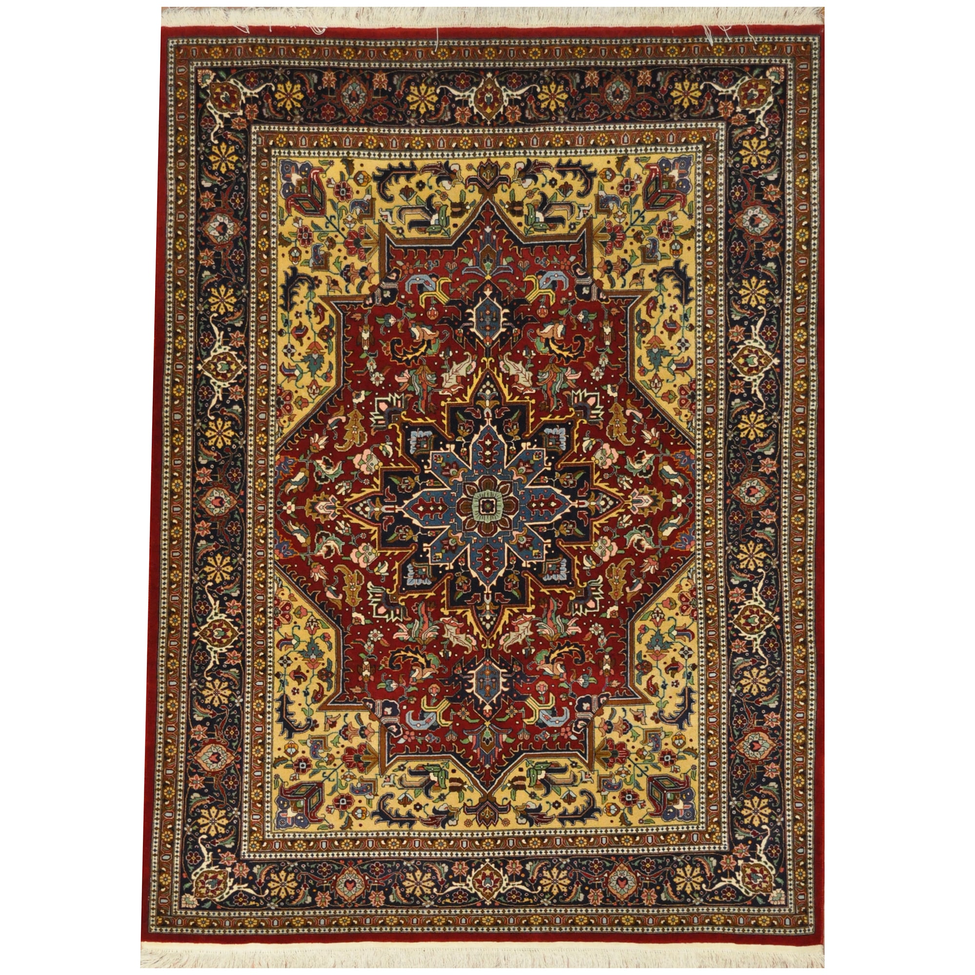 Persian Handknotted Tabriz Wool Rug (5' x 6'9) Herat Oriental Rugs
