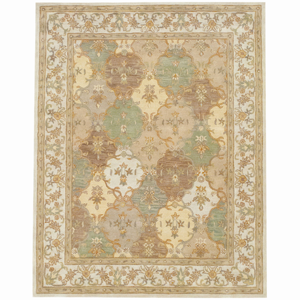 Indo Handtufted Tabriz Wool Rug (7'3 x 9'3) Herat Oriental Rugs