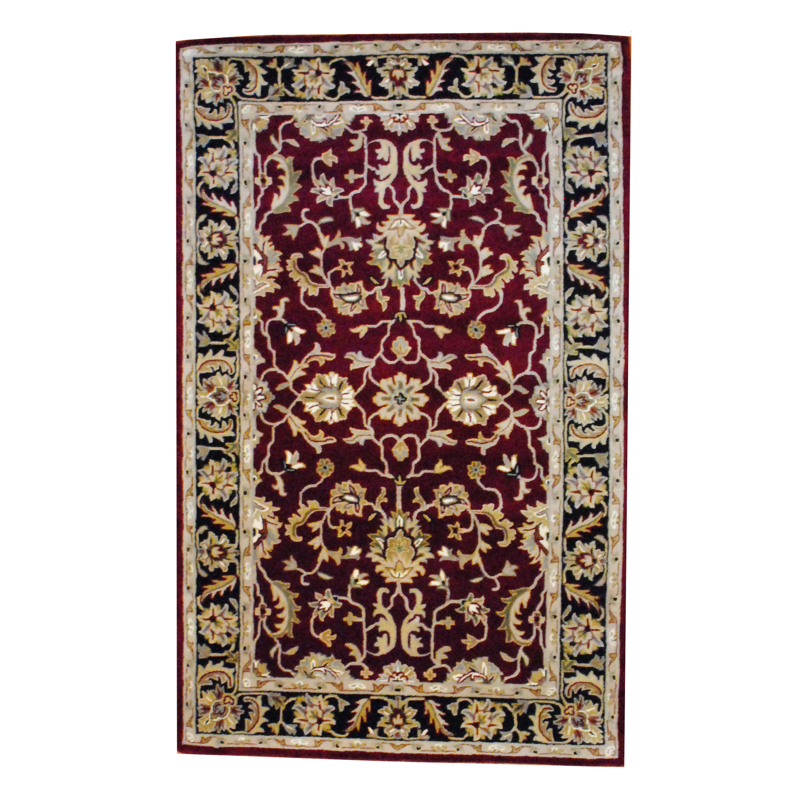 Indo Hand Tufted Mahal Red Wool Rug 5 X 8 Herat Oriental Rugs