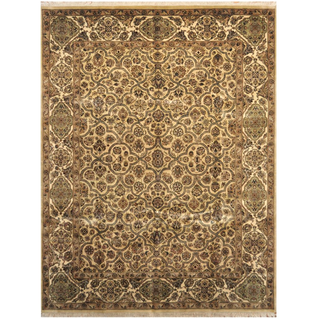 Indo Handknotted Kashan Wool Rug (9' x 12') Herat Oriental Rugs