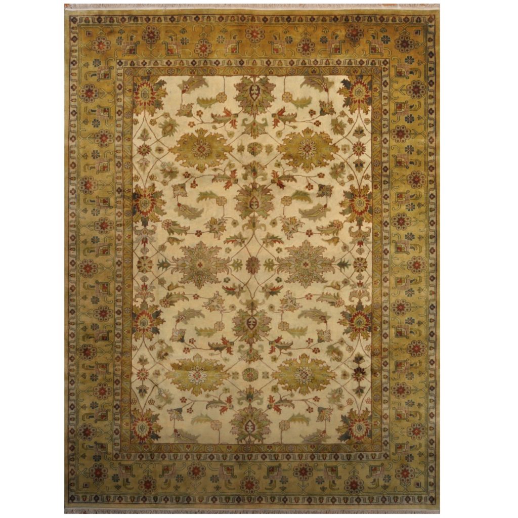 Indo Handknotted Tabriz Wool Rug (9' x 11'9) Herat Oriental Rugs