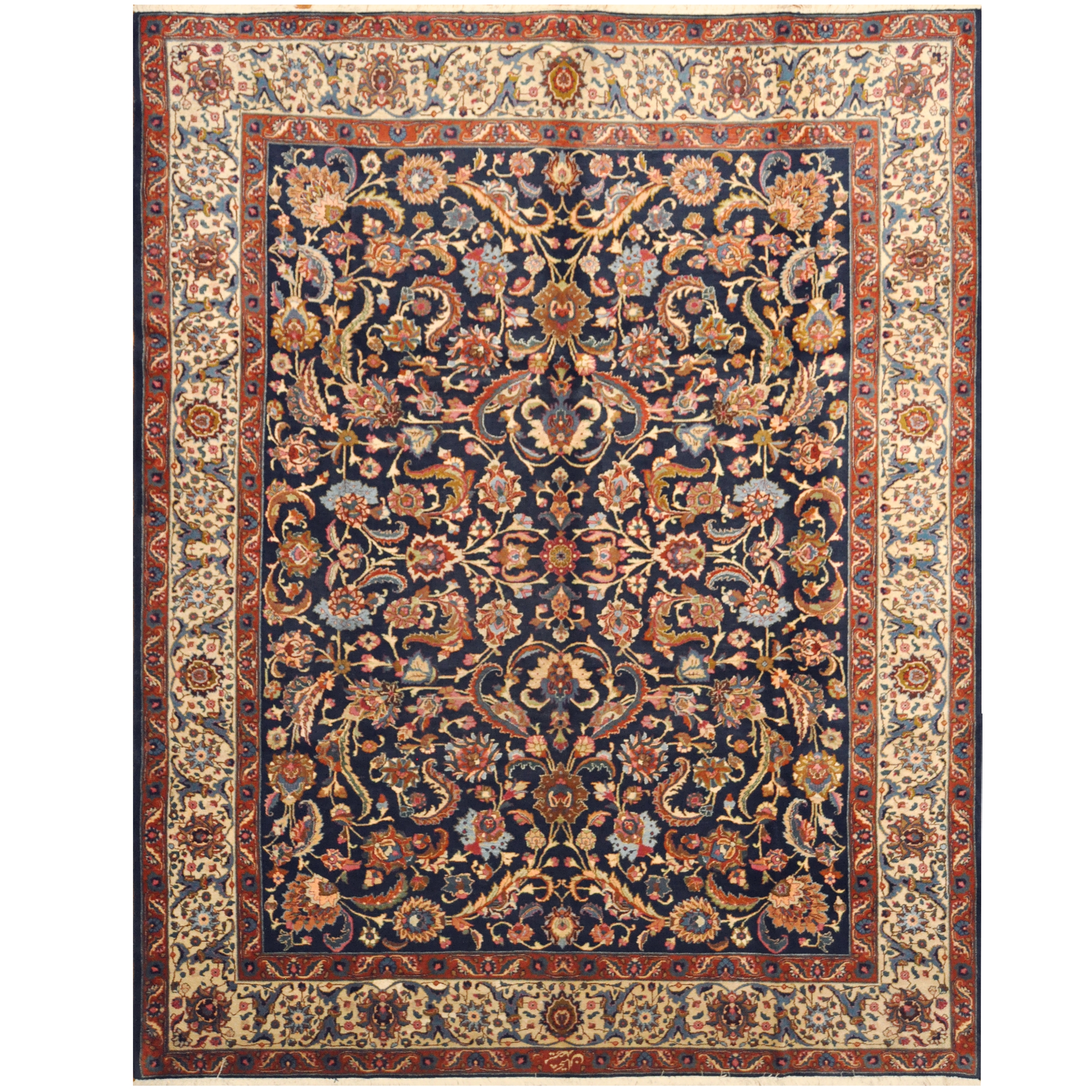 Persian Handknotted Isfahan Wool Rug (10'1 x 13') Herat Oriental Rugs