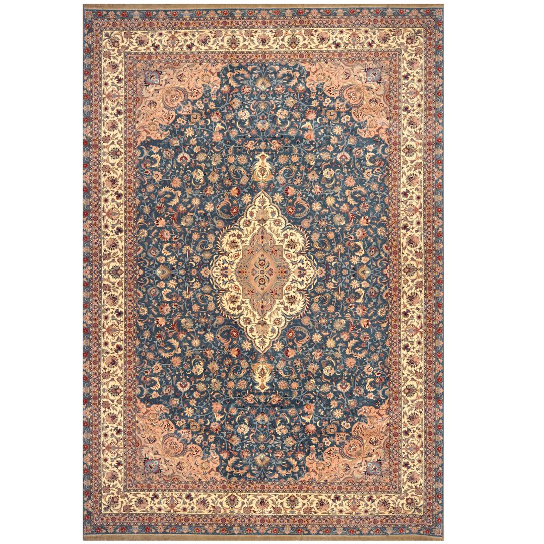 1415 Yilong 6'x9' Persian Wool Silk Rug Handmade Traditional Oriental Tabriz Hand Knotted Carpet 6 Feet by 9 Feet, Beige