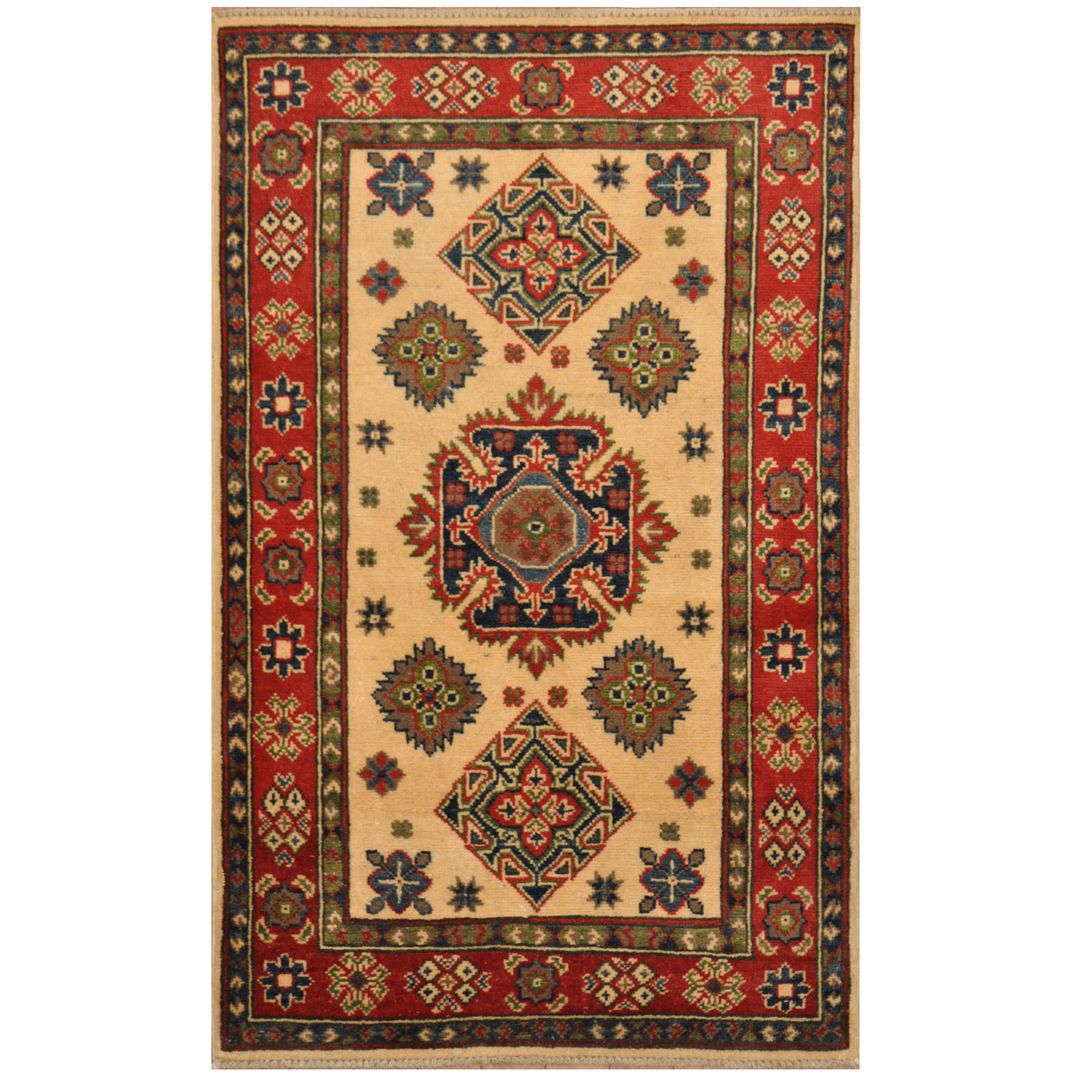 Afghan Hand-knotted Tribal Kazak Wool Rug (2'8 x 4'2) - Herat Oriental Rugs