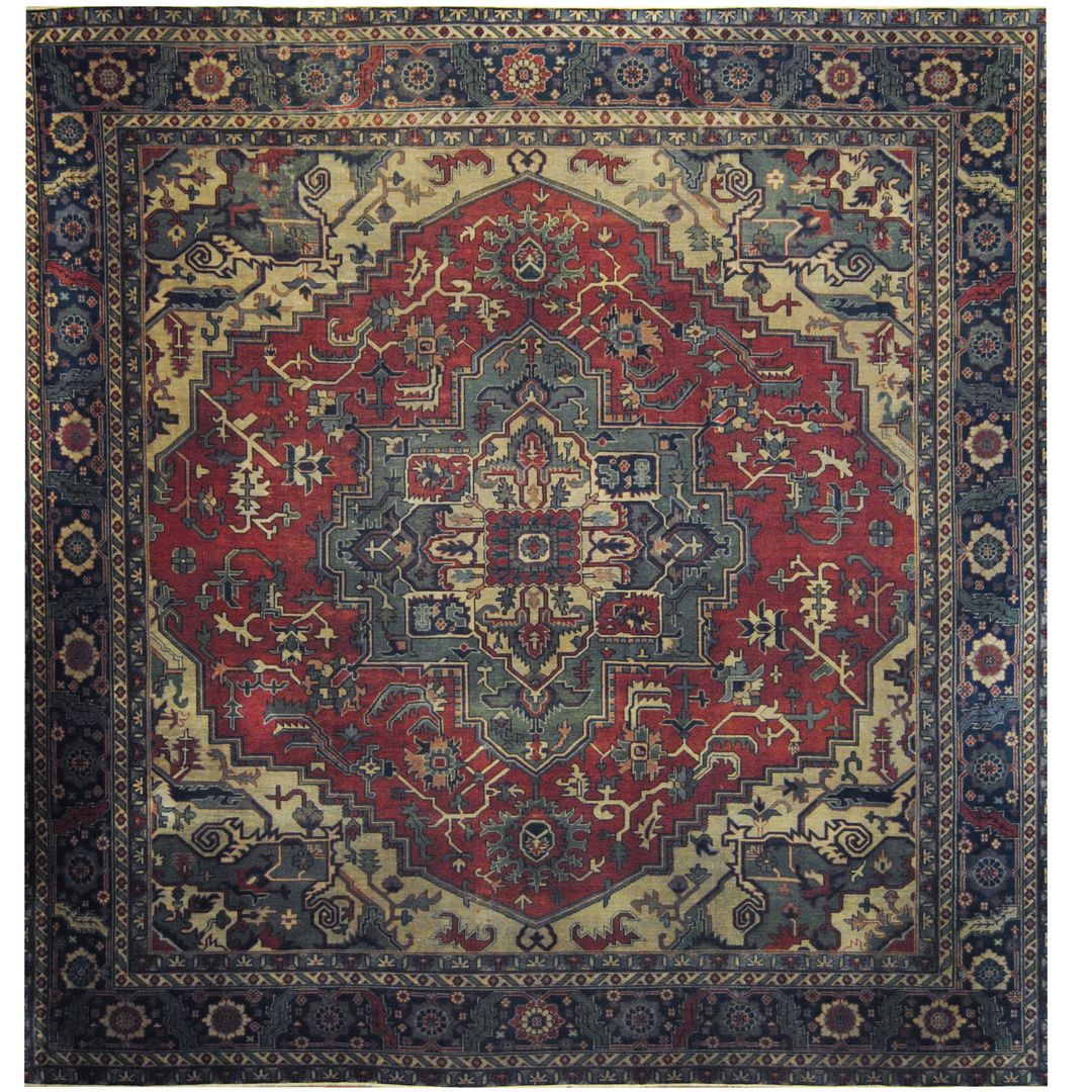 19 inch by 40 inch 1940s fine Persian wool rug medallion - Ruby Lane