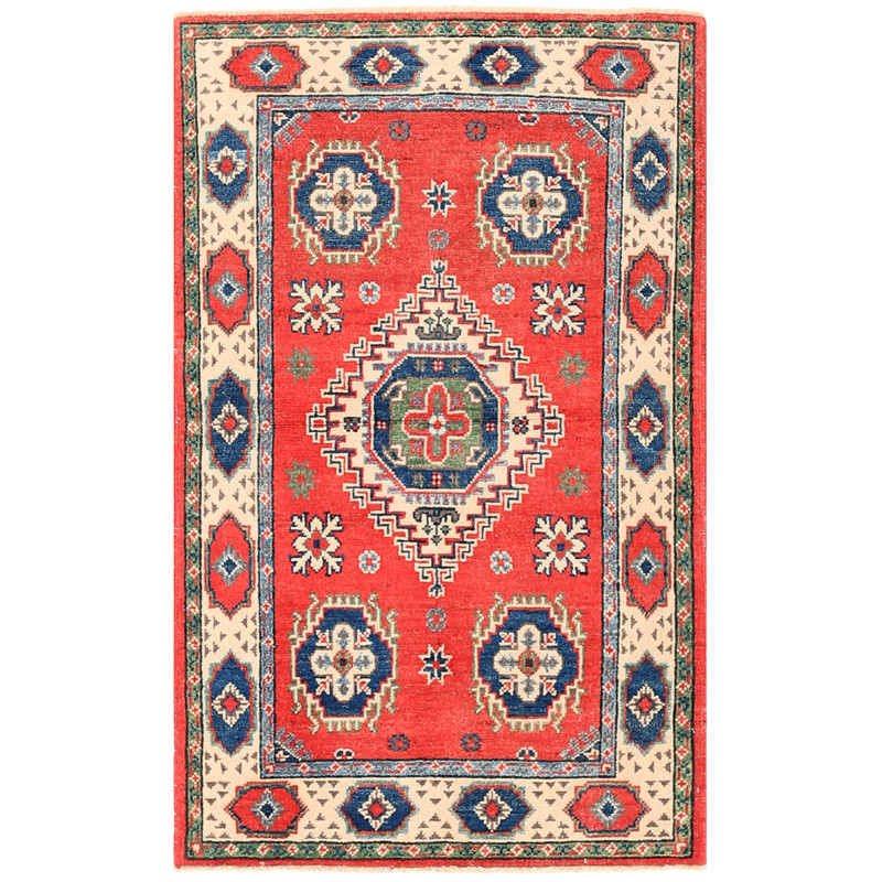 Afghan Hand-knotted Vegetable Dye Kazak Wool Rug (2'7 x 4'2) - Herat ...