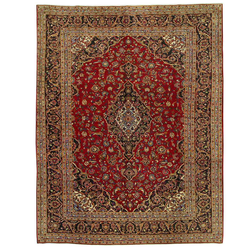 Persian Hand-knotted Kashan Wool Rug (9'11 x 12'6) - Herat Oriental Rugs