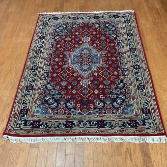 Indo Hand-knotted Bidjar Wool Rug (4'7 x 6'7)