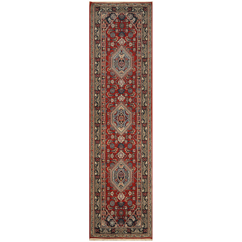 NEW Traditional Floral IVORY Indo Bidjar Runner Rug Hand-Knotted 2x10 2x11 2x4 