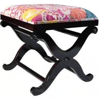 Indo Upholstered Abstract Footstool (21" x 21" x 19")