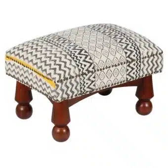 Indo Upholstered Chevron Footstool (15" x 15" x 22")