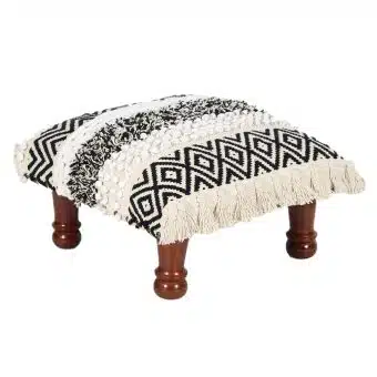 Indo Upholstered Chevron Footstool (16" x 10" x 16")