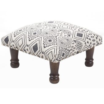 Indo Upholstered Geometric Footstool (16" x 10" x 16")