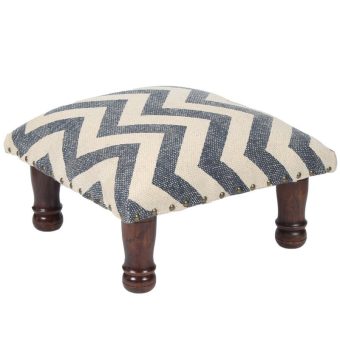 Indo Upholstered Chevron Footstool (16" x 8" x 16")