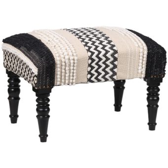Indo Upholstered Geometric Footstool (16" x 18" x 24")