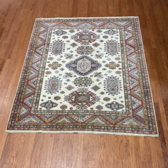 Handmade Super Kazak Wool Rug 8'x9'1"