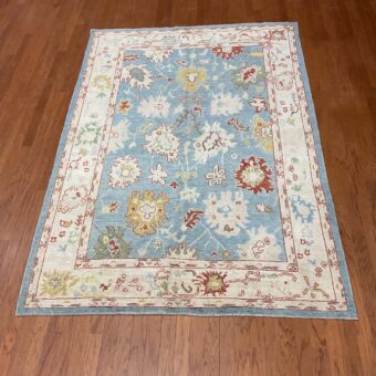 Hand Knotted Afghan Vegetable Dye Oushak Rug 6'1"x8'8"