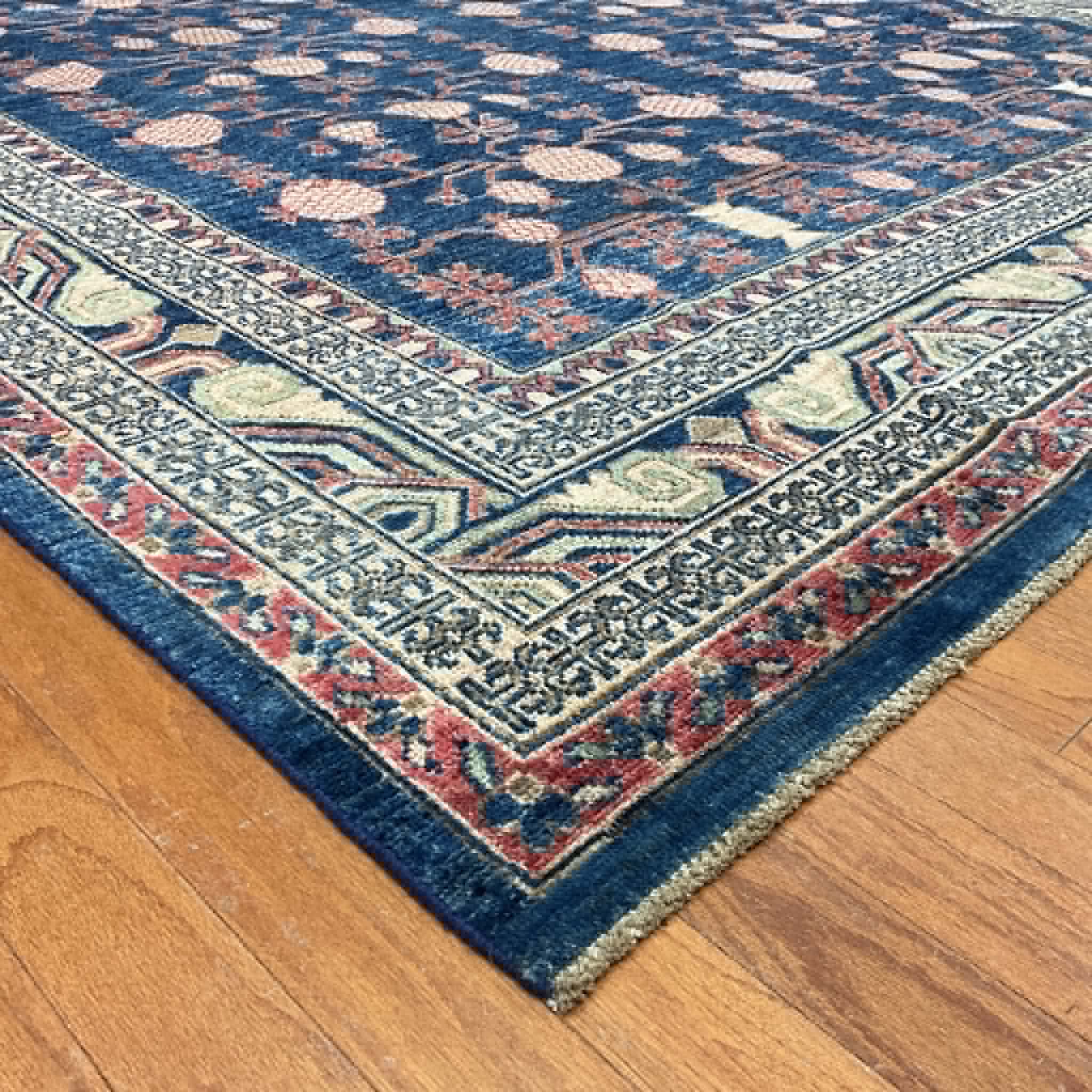 Hand Knotted Afghan Vegetable Dye Oushak Rug 8'2"x9'11" - Image 2