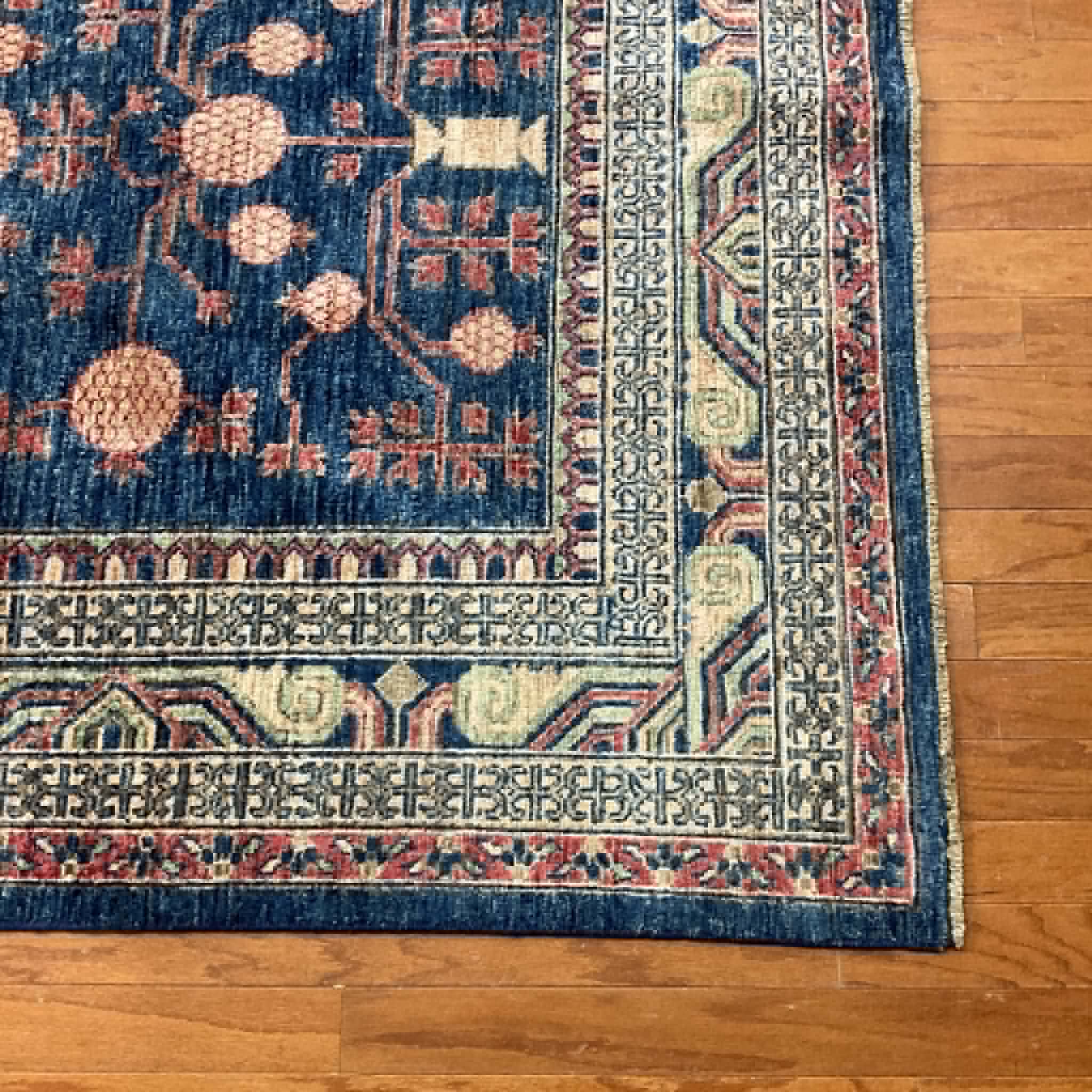 Hand Knotted Afghan Vegetable Dye Oushak Rug 8'2"x9'11" - Image 4
